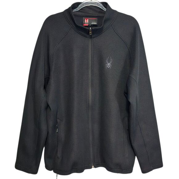 Spyder Men's Core Sweater Jacket Black Full Zip Drawstring Hem Size XXL - Picture 1 of 9